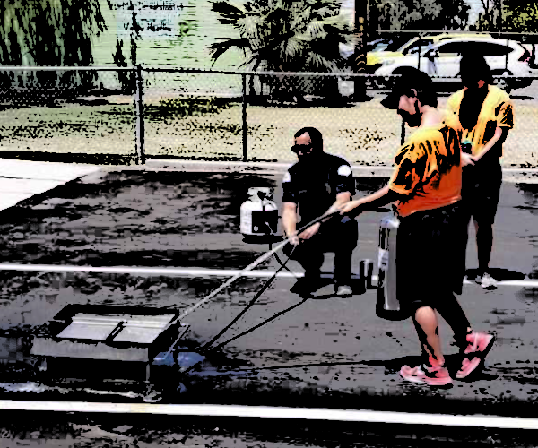 Practical Training Cadet using a fire extinguisher
